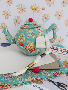Teapot pincushion kit with paper pattern