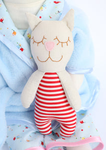 small linen cat shaped toy
