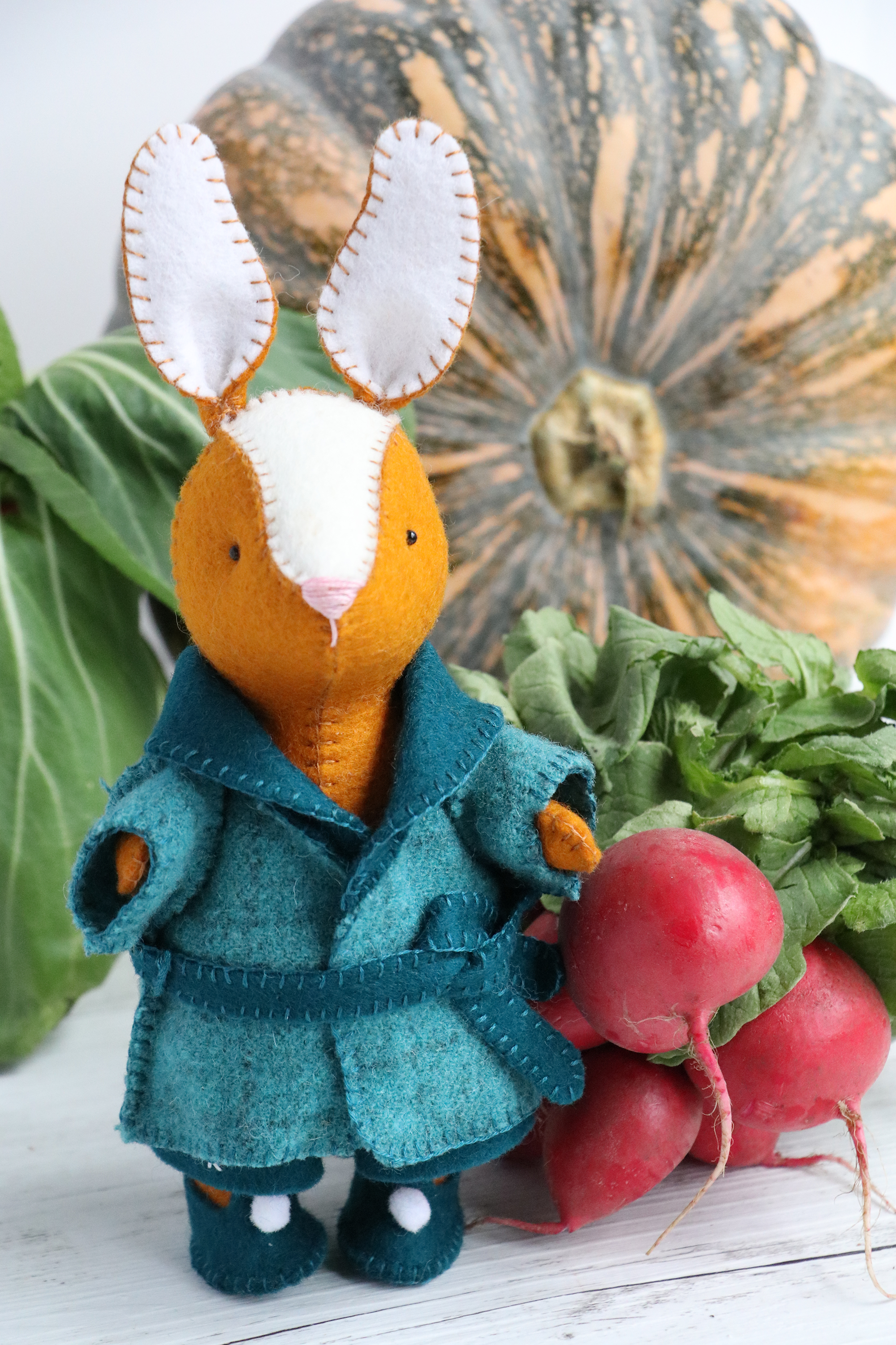 Hand Sewn Rabbit Pattern Felt Bunny Sewing Pattern | Hand-Sewn PDF Rabbits with Clothes ...